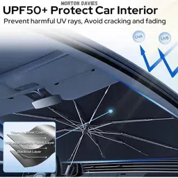 kudh products Car Windshield Sun Shade Umbrella – Foldable UV Blocker, Heat Reflector Windshield Repair Kit image 4