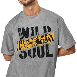 leotude Men Printed Round Neck Cotton Blend Multicolor T-Shirt image 2