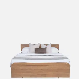 durian Vienta Queen Size Bed In Brentwood Oak Finish With Box Storage image 4