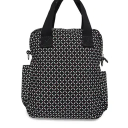 BAOMI Black Geometric Printed Shopper Handheld Bag image 5