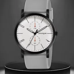 provogue Timeless Precision in Monochrome Elegance White Dial Grey Silicone Strap Analog Watch - For Men PR-GR033-WHT-GRY-picture-11