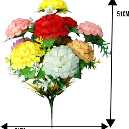 oms Marigold Artificial Flower Bunch for Indoor Home Decoration Multicolor Marigold Artificial Flower image 3
