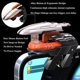 Cubonic AK06 Manual Mobile Controlling Trigger High Frequency Crisp Click for all Phones Gaming Accessory Kit image 4