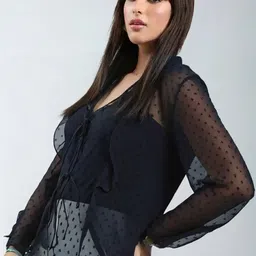 Sera Self Design Tie-Up Shrug image 5