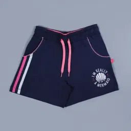 3PIN Girls Navy Cotton Regular Fit Printed Shorts-image-36