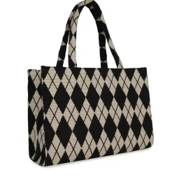 MINI WESST White Checked Handbag image 5