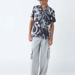 Y&F Kids by Westside Black Typographic Resort-Fit Shirt-picture-35