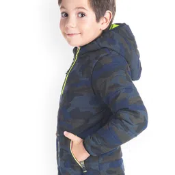 Cherry Crumble Unisex Kids Grey Printed Puffer Jacket image 4