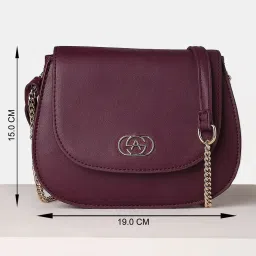 Allen Solly Wine Solid Sling Handbag image 5