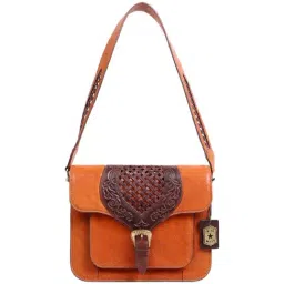 Hidesign Wild Tan Textured Medium Sling Handbag-picture-24