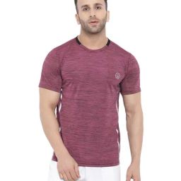 Chkokko Magenta Regular Fit Sports T-Shirt-picture-49