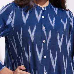 Pink Fort Navy Ikat Kurta image 5