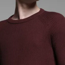 Jack & Jones MaroonSlim Fit Texture Pullover image 5