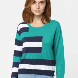 Vero Moda Green Striped Pullover-picture-25