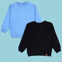 Kiddopanti Boys Dust Blue and Black Sweatshirt - Pack of 2-picture-20