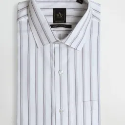 Arrow Medium Lavender Cotton Regular Fit Striped Shirt image 5