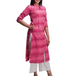 Vivika Women Ethnic Printed Mandarin Collar Cotton Kurta-image-28