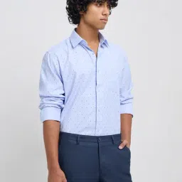 WES Formals by Westside Blue Printed Relaxed-Fit Shirt-picture-47