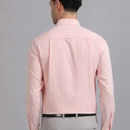 The Formal Club Carrot Pink Comfort Fit Striped Shirt image 2