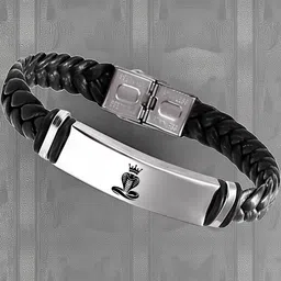 Sullery Silver-Plated Leather Cuff Bracelet-image-6