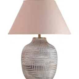 kapoor lamp shades Kapoor E Illuminations Cumberland White Wooden Table Lamp - Set of 1 image 2