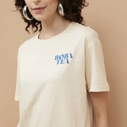 Fame Forever by Lifestyle Beige Cotton Printed Tops image 5