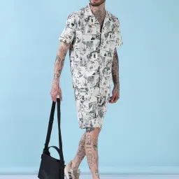 showoffff Showoff Off White Relaxed Fit Printed Co-Ord Set image 5