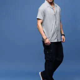 showoffff Showoff Grey Cotton Relaxed Fit Shirt image 5