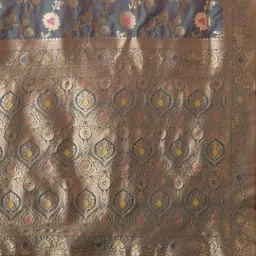 Saree Mall Blue Woven Sarees With Unstitched Blouse image 5