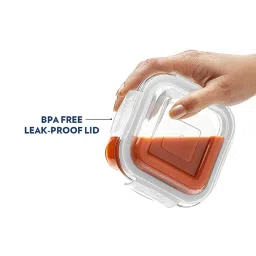 Borosil Klip N Store Transparent Glass Storage Container With Air-Tight Lid 520ml image 5