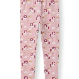 Nauti Nati Girls Light Pink Graphic Print Leggings image 2