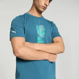 Puma Mercedes-AMG Petronas Motorsport Ocean Tropic Cotton Regular Fit Printed Sports T-Shirt-image-14