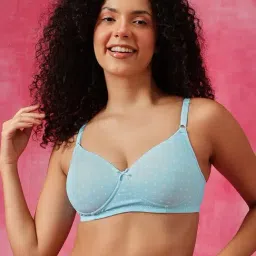 Clovia Blue Polyamide Printed T-Shirt Bra-picture-39