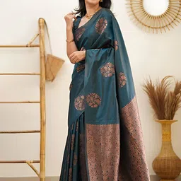 Moda Rapido Woven Design Zari Silk Blend Banarasi Saree image 4