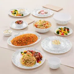 Larah by Borosil Moon White Opalware 21 Pieces Dinner Set-picture-44