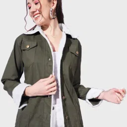 BUYNEWTREND Green Regular Fit Jacket-image-55