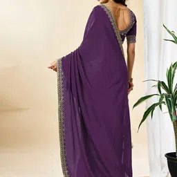 Sangria Womens Embroidered Saree image 5