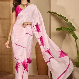 all about you Floral Beads and Stones Poly Crepe Designer Saree-picture-12