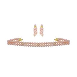 Sri Jagdamba Pearls Golden Necklace & Earring Set-picture-6