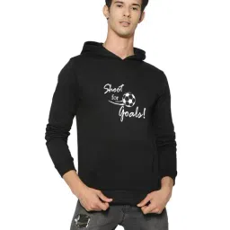 Campus Sutra Black Full Sleeves Printed Hooded Sweatshirt-image-23