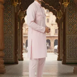 BARARA ETHNIC Men Regular Kurta with Pyjamas image 4