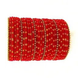 Only Offers Set Of 40 Red Glass Artificial Stones Bangle image 2