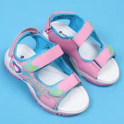 Cute Walk by Babyhug Sandals with Velcro Closure & Heart Applique - Pink-image-50