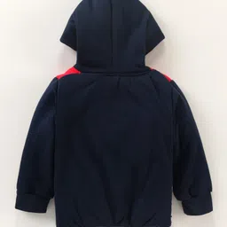 Cucumber Full Sleeves Hooded Sweatshirt Car & Text Patch - Navy Blue image 2