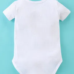 BLUSHES Christmas Theme 100% Cotton Half Sleeves Merry Christmas Text Printed Onesie - White image 3