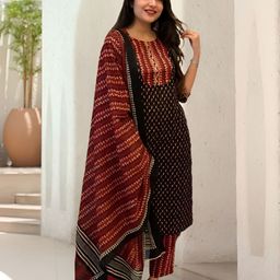 Anouk Rustic Women Ethnic Motifs Printed Regular Kurta & Trousers With Dupatta-picture-20