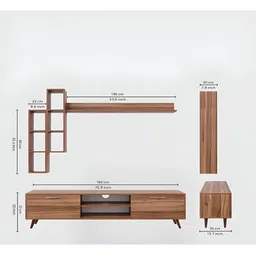 SPYDER CRAFT Brown Wooden Spyder Craft Matte Finish TV Entertainment Unit image 4