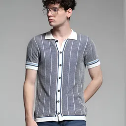 Jack & Jones Men Striped Polo Collar T-shirt-picture-38