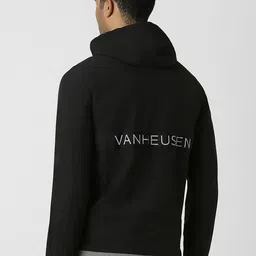 Van Heusen Men Hooded Solid Casual Bomber Jacket image 3