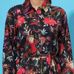 SEPHANI Floral Printed Pure Cotton Shirt With Trousers image 4
